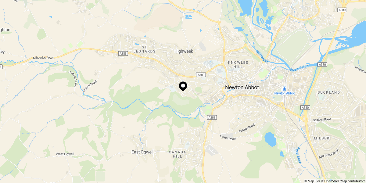 Approximate location of Barton Drive, Newton Abbot, TQ12 1PD
