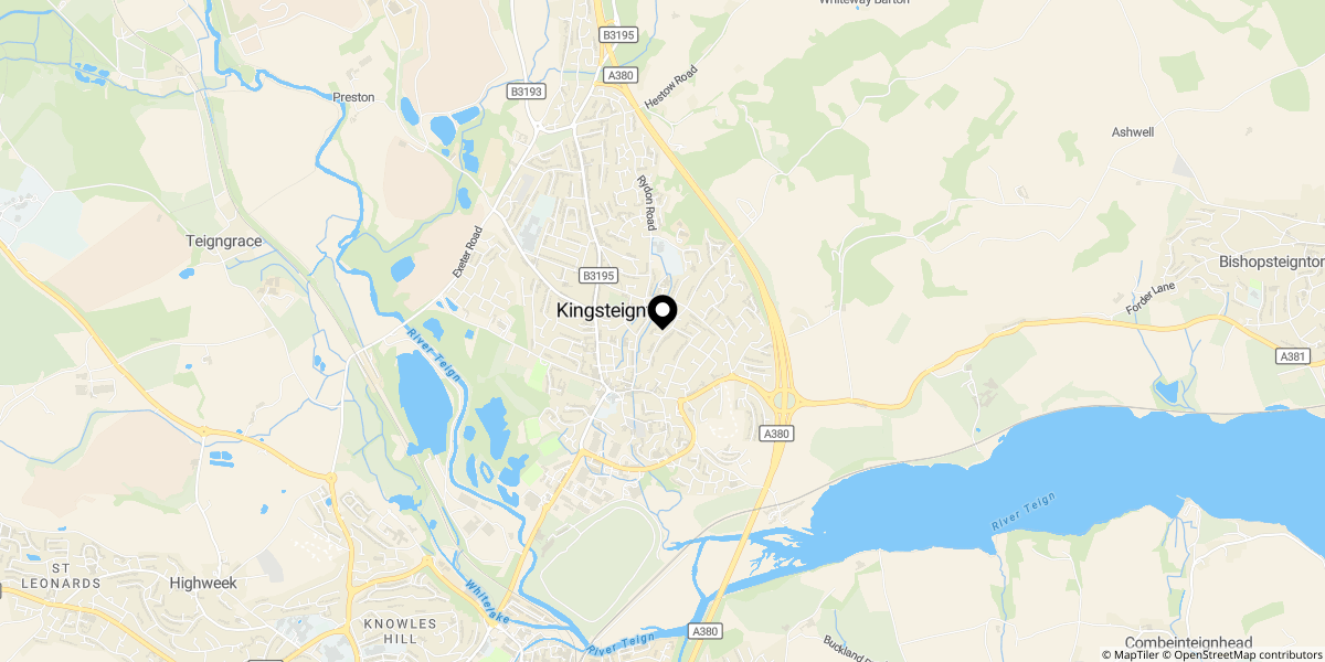 Approximate location of Leate Terrace, Crossley Moor Road, Kingsteignton, Newton Abbot, TQ12 3NE
