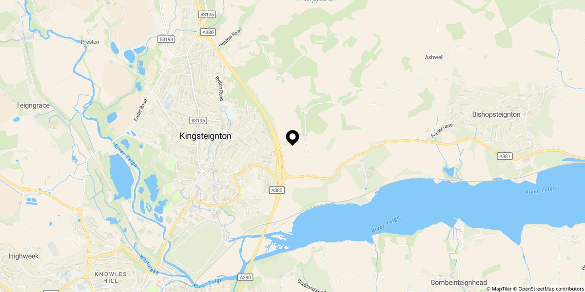 Approximate location of Warecross Gardens, Kingsteignton, Newton Abbot, TQ12 3TA