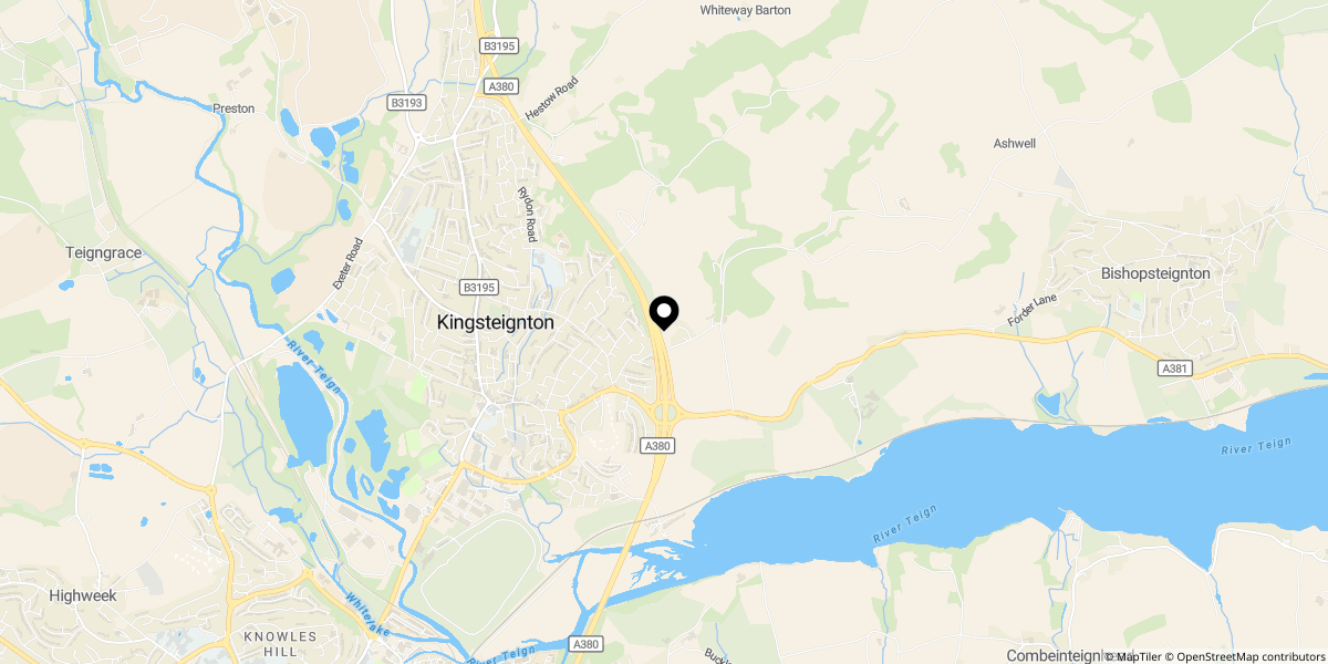 Approximate location of Ware Cross Gardens, Newton Abbot, TQ12 3TA