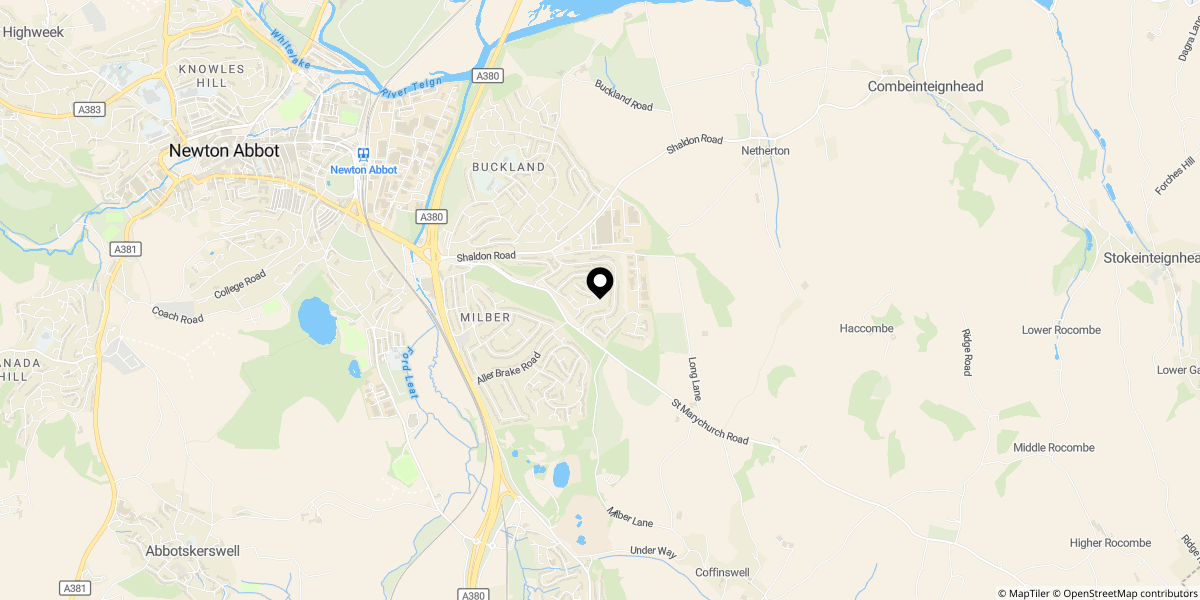 Approximate location of Swanborough Road, Newton Abbot