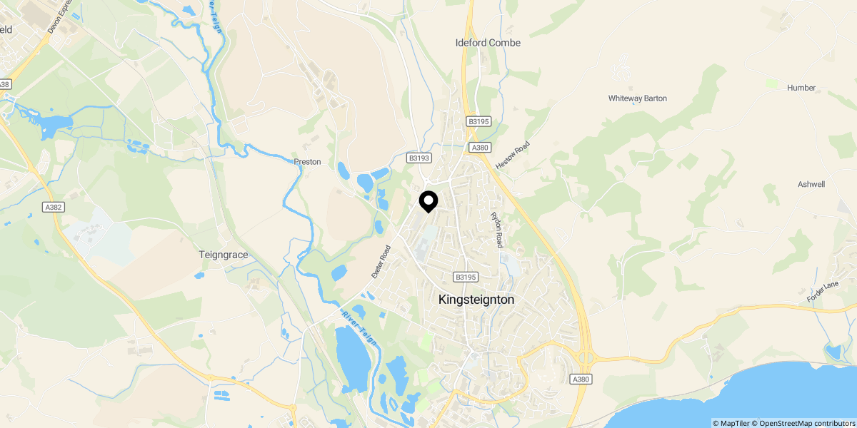 Approximate location of Clifford Avenue, Kingsteignton, Newton Abbot, TQ12 3NU