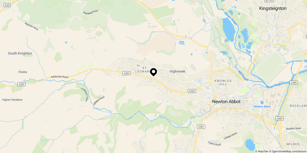 Approximate location of Norman Close, Newton Abbot