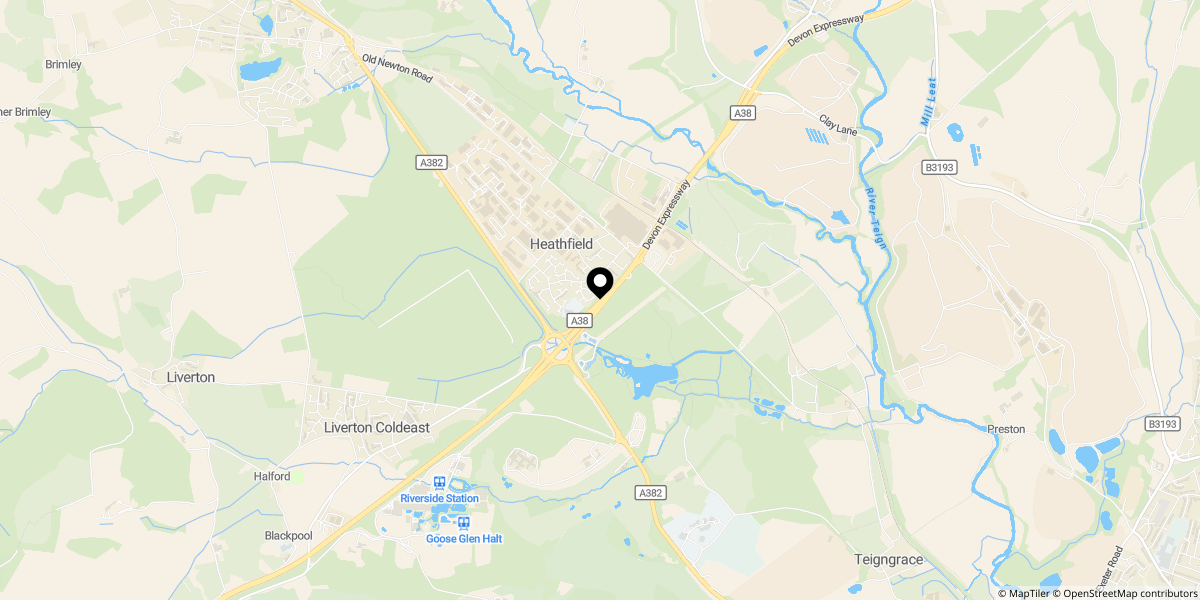 Approximate location of Prince Rupert Way, Heathfield, Newton Abbot, TQ12 6SY