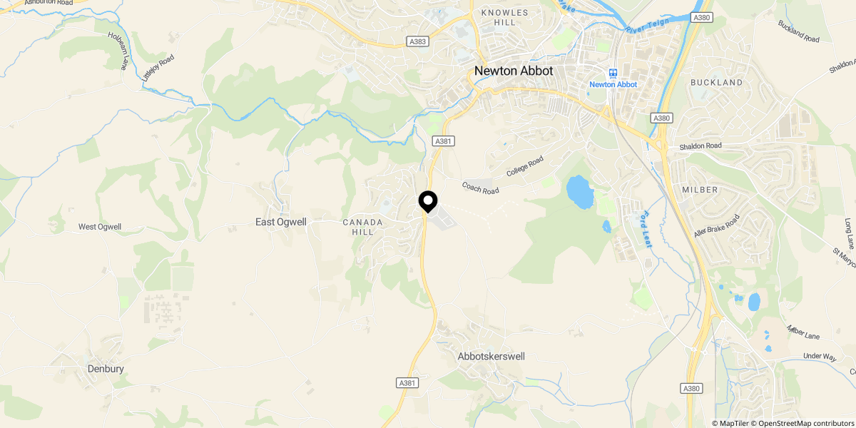 Approximate location of Larksmead Way, Ogwell, Newton Abbot, TQ12 6BT