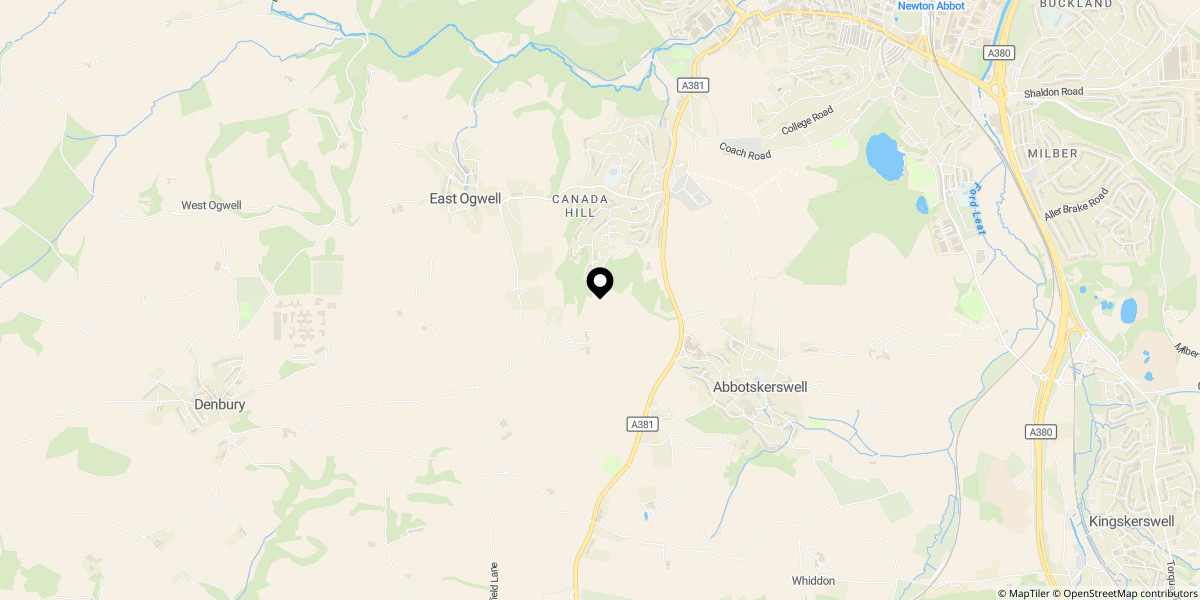 Approximate location of Saddleback Close, Ogwell, Newton Abbot, TQ12 6GW