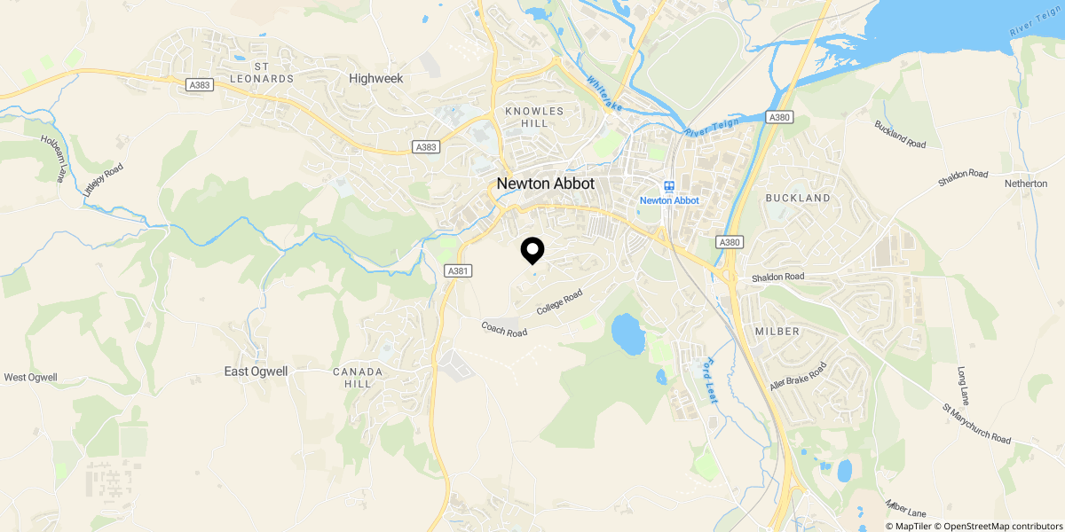 Approximate location of Highwood Grange, Newton Abbot, TQ12 1QS