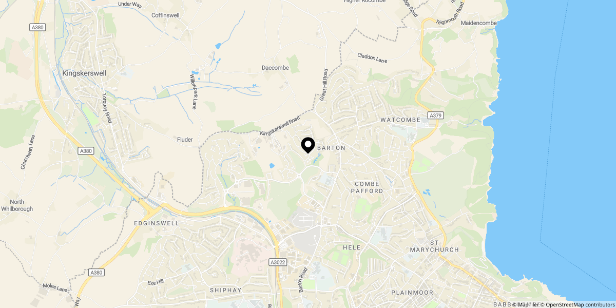 Approximate location of St. Kitts Close, Torquay, TQ2 7GD