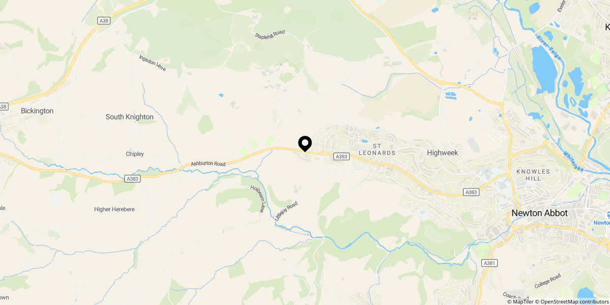 Approximate location of Cowslip Crescent, Newton Abbot, TQ12 1GR
