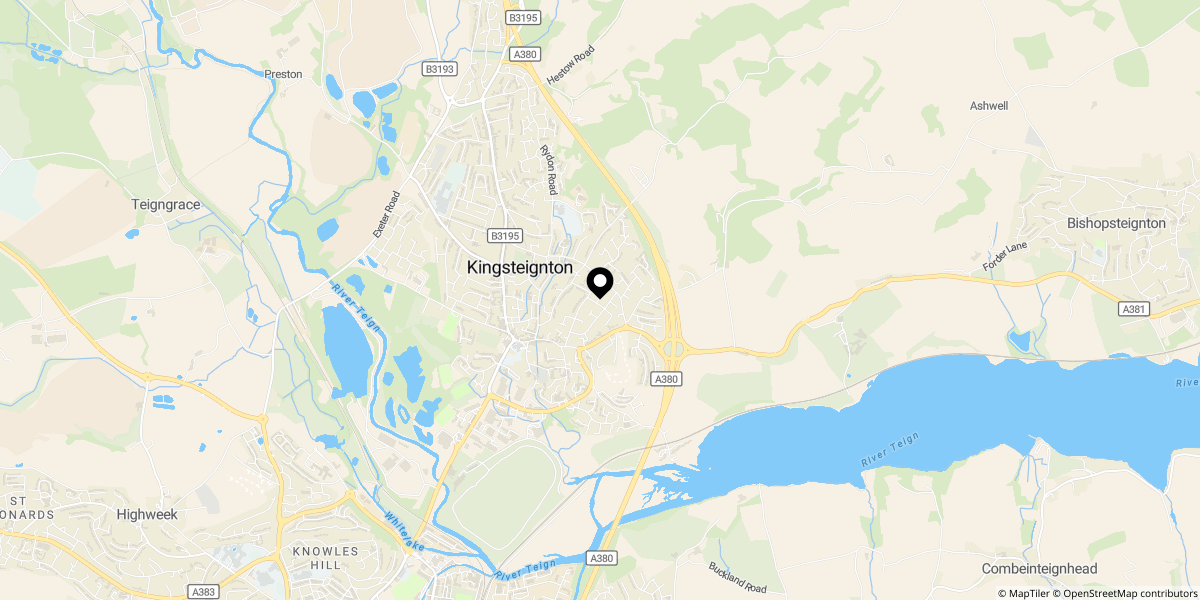 Approximate location of Gate Tree Close, Kingsteignton, Newton Abbot, TQ12 3RB