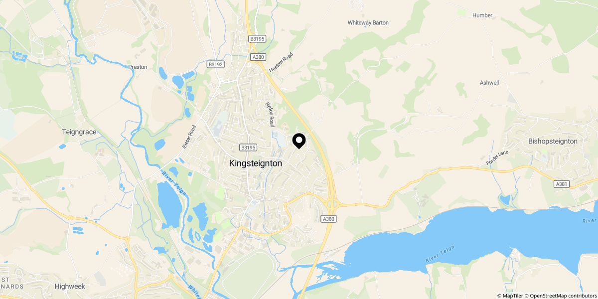 Approximate location of Gate Tree Close, Kingsteignton, Newton Abbot, TQ12 3RB