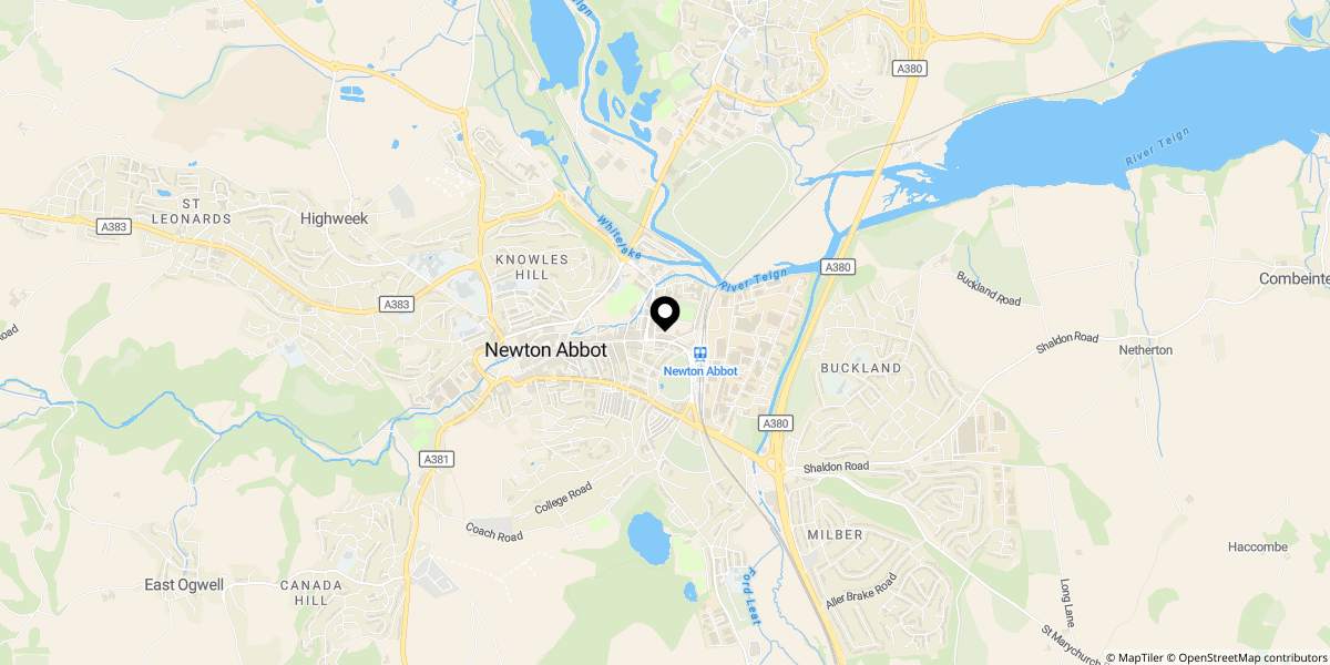 Approximate location of Salisbury Road, Newton Abbot, TQ12 2TE