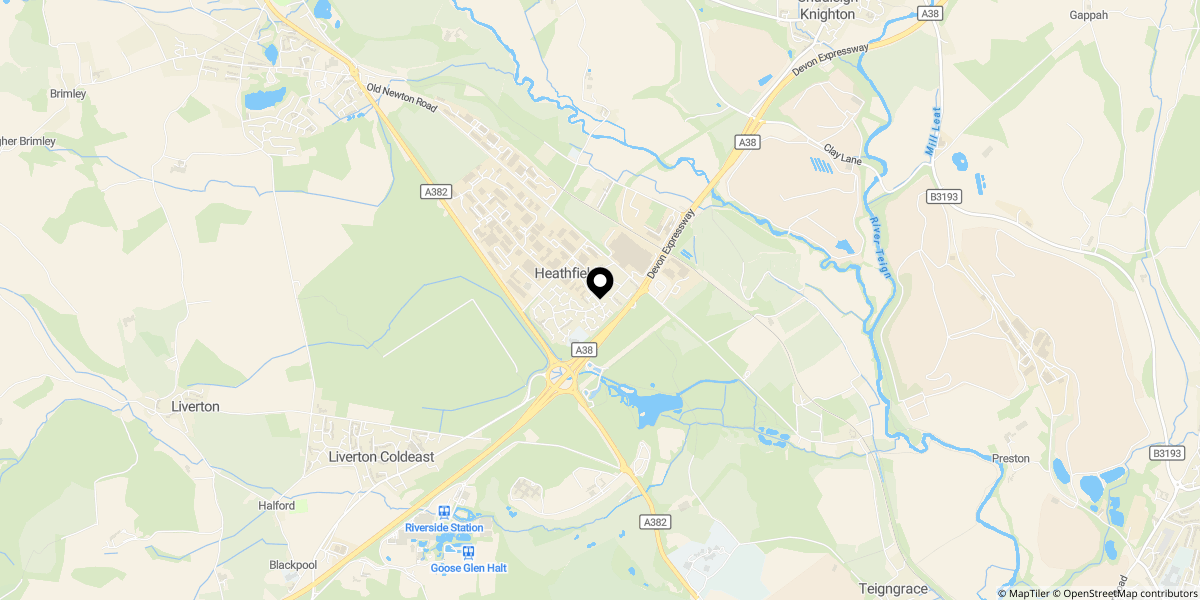 Approximate location of Naseby Drive, Heathfield