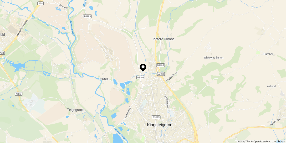 Approximate location of Sandygate Mill, Kingsteignton, Newton Abbot, TQ12 3PE