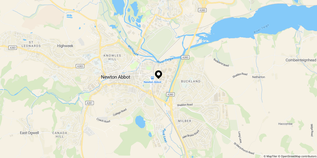 Approximate location of Forde Close, Newton Abbot, TQ12 5NN