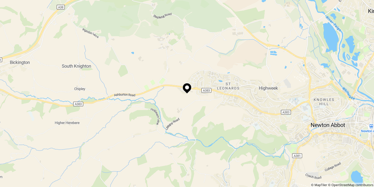 Approximate location of Cowslip Crescent, Newton Abbot