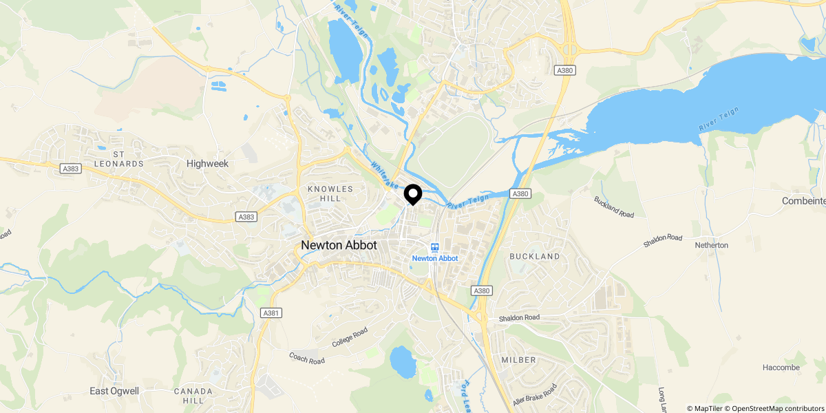 Approximate location of Hameldown Way, Newton Abbot, TQ12 2DN