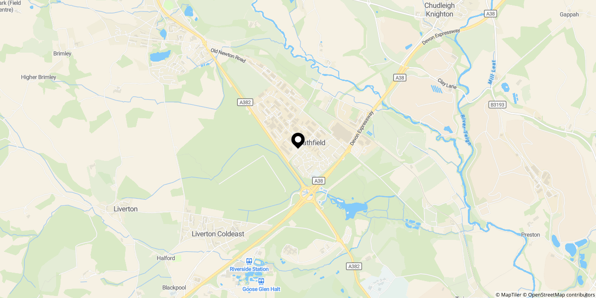Approximate location of Naseby Drive, Heathfield